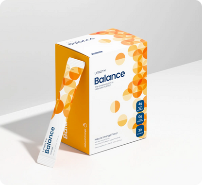 Unicity Balance Fiber Supplement | Supports Healthy Glucose Response & Fullness | Pre-Meal Soluble Fiber Drink Mix | Natural Orange | 30 Stick Packs