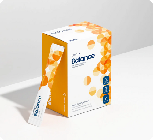 Unicity Balance Fiber Supplement | Supports Healthy Glucose Response & Fullness | Pre-Meal Soluble Fiber Drink Mix | Natural Orange | 30 Stick Packs