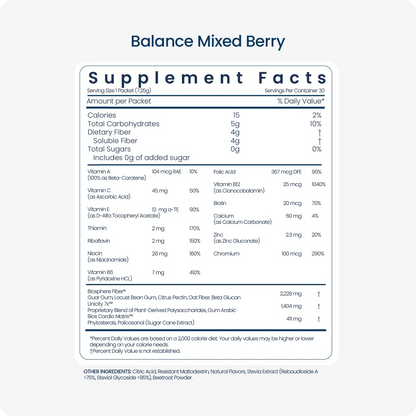 Unicity Balance Fiber Supplement | Supports Healthy Glucose Response & Fullness | Pre-Meal Soluble Fiber Drink Mix | Natural Orange | 30 Stick Packs